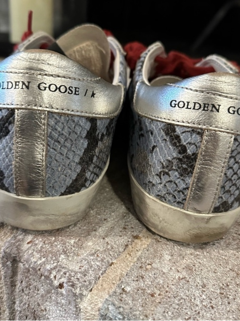 Golden Goose White and Red Low-Top Sneakers - Picture 4 of 7